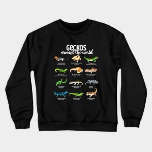 Geckos around the world - Types of Geckos Crewneck Sweatshirt